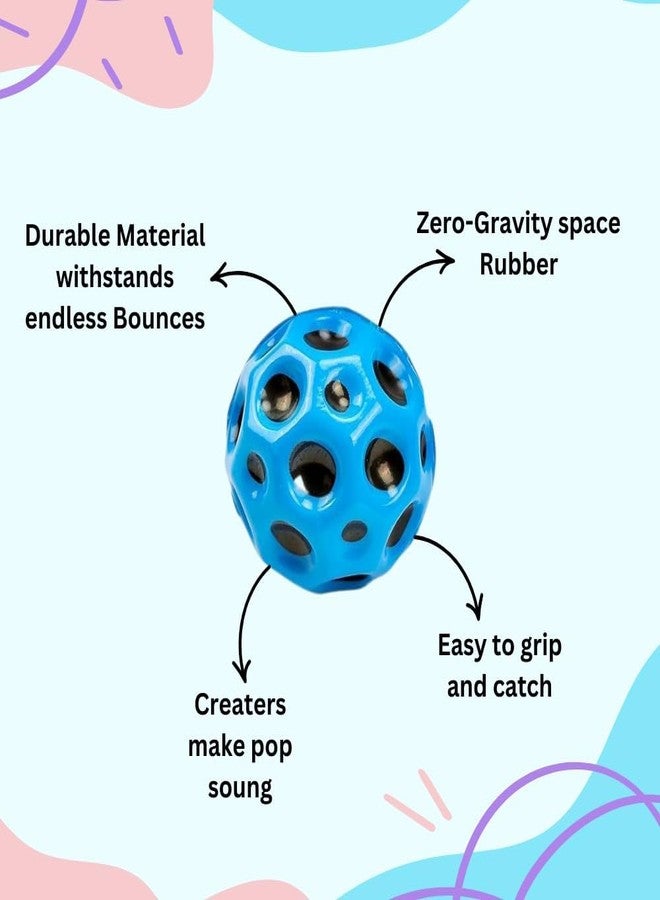 SEMNOX CREATION Super Bouncy Rubber Moon Ball Toy for Kids and Adults with Craters - High Bounce, Textured Grip, Perfect for Playtime Fun - Soft Foam Ball, Multicolor(Pack-2) - Image 3